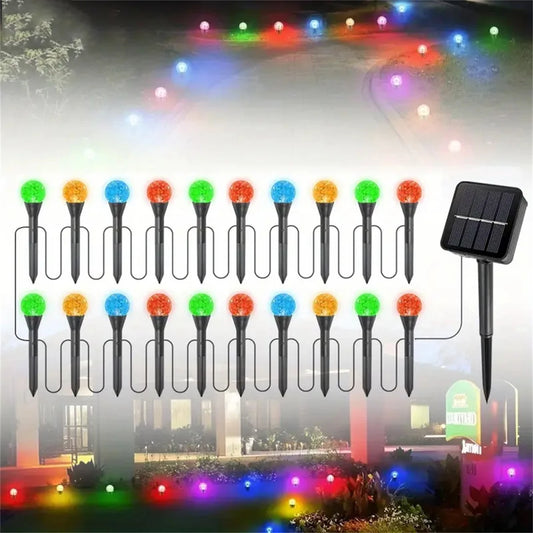 OSIDEN Solar Crystal Globe Pathway Lights 30Leds Waterproof