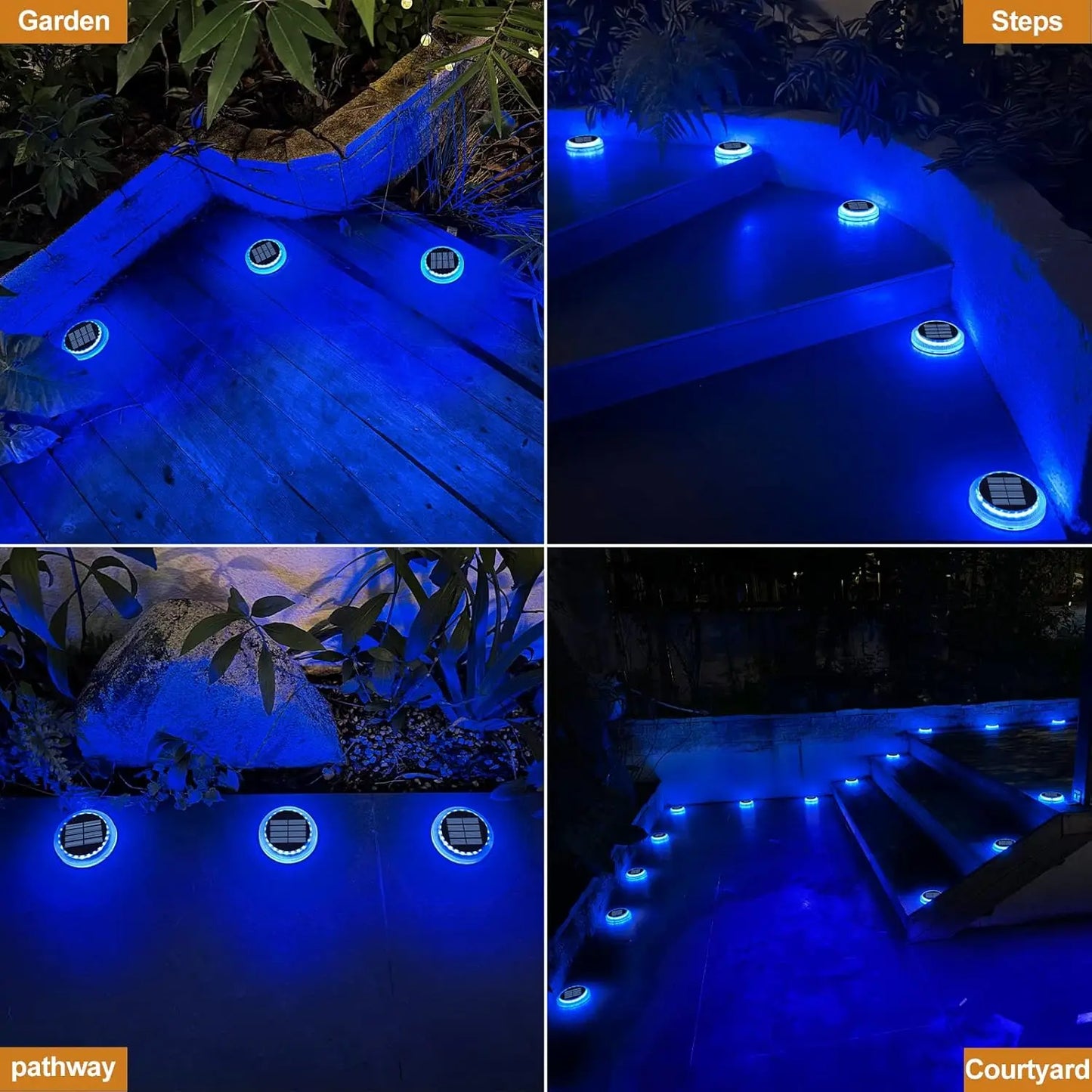 Solar LED Garden Lights IP68 Waterproof Step Lighting