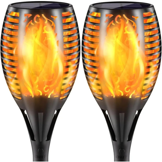 Upgraded Larger Solar Torch Lights with Flickering Flame