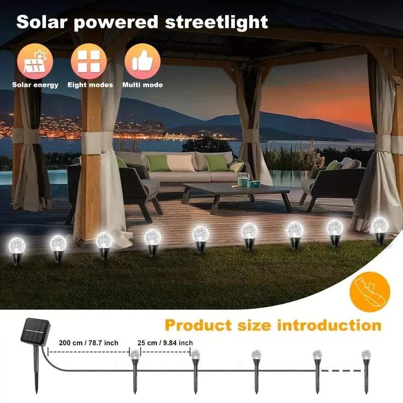 OSIDEN Solar Crystal Globe Pathway Lights 30 LEDs Outdoor