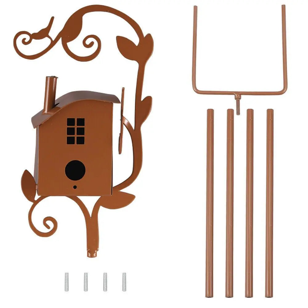 Hign Concerned Metal Birdhouse Stake Outdoor Decor