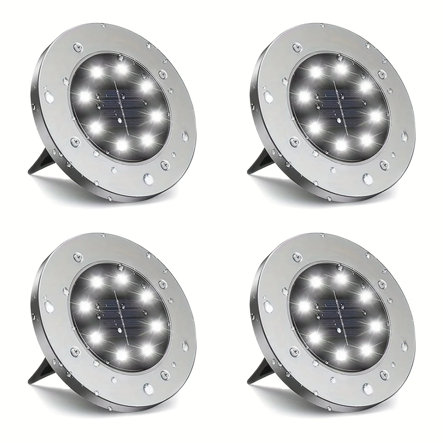 WHATOOK IP68 LED Outdoor Solar Ground Light for Garden