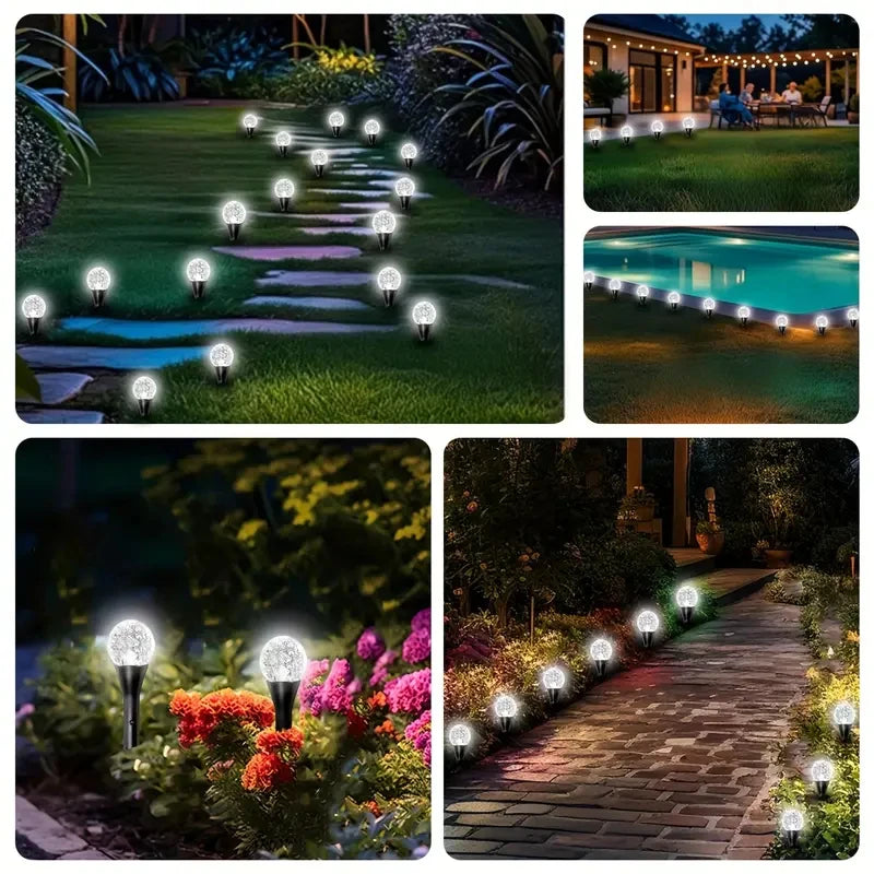OSIDEN Solar Crystal Globe Pathway Lights 30 LEDs Outdoor