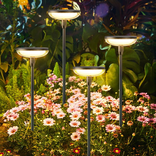 KPSTEK Solar Garden Path Lights 6 Pack Auto On Off