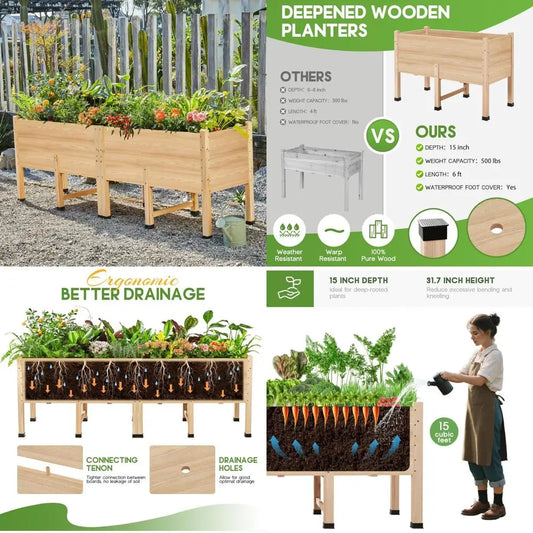 DAFIFY Raised Garden Bed With Legs And Drainage Holes