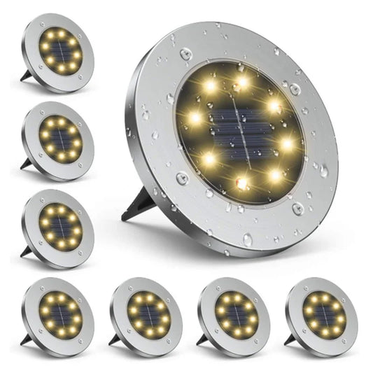 WHATOOK IP68 LED Outdoor Solar Ground Light for Garden