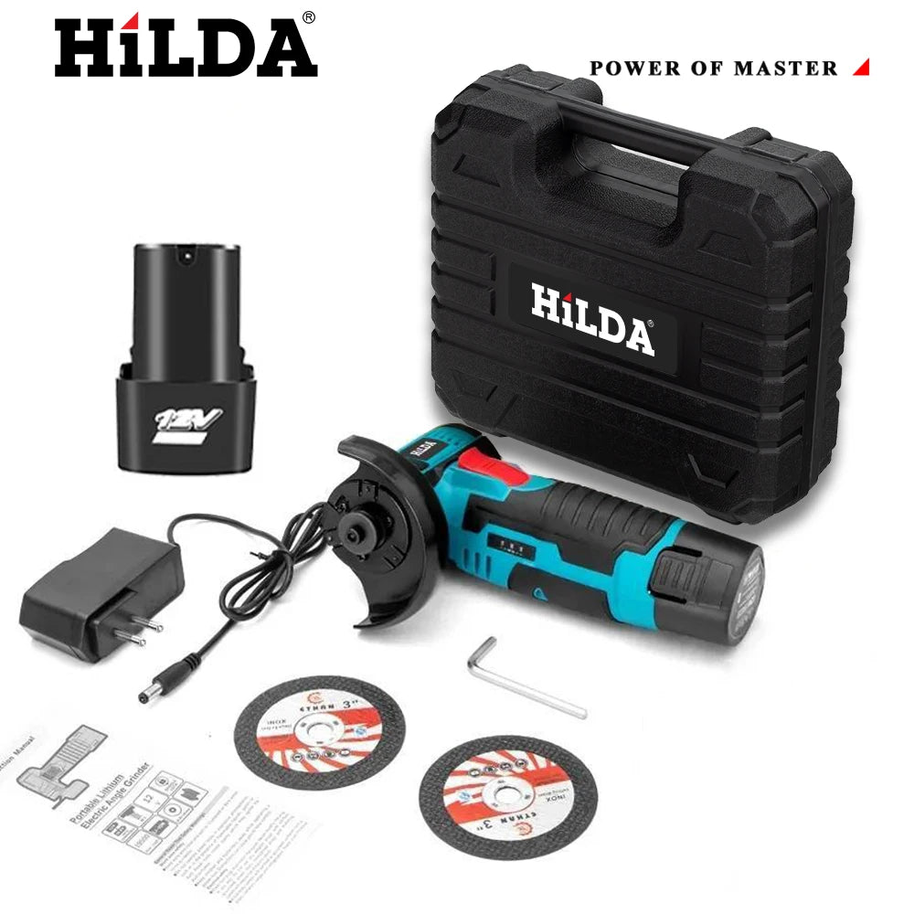 HILDA 12V Mini Cordless Angle Grinder With Battery Pack