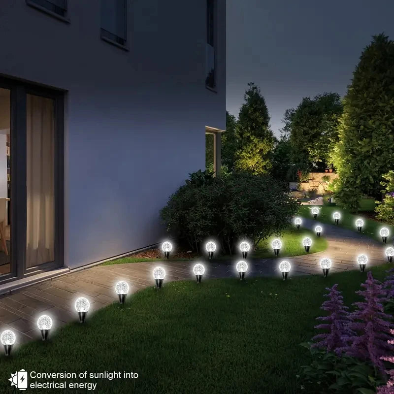 OSIDEN Solar Crystal Globe Pathway Lights 30 LEDs Outdoor