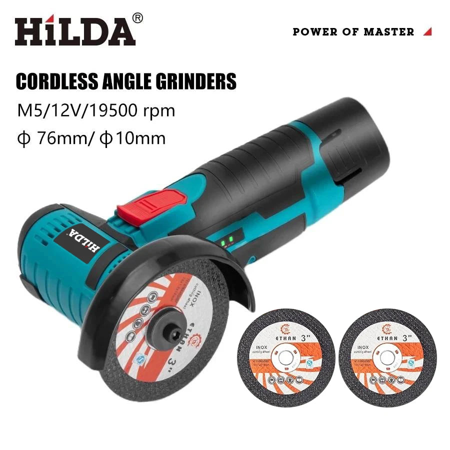 HILDA 12V Mini Cordless Angle Grinder With Battery Pack