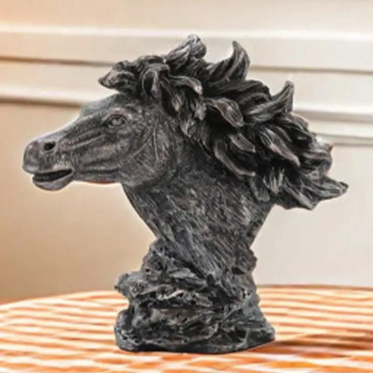 Hignconcerned Horse Head Statue Desktop Figurine Resin Art