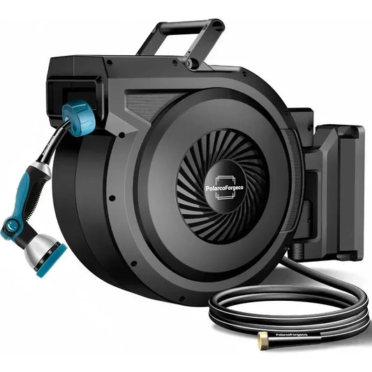Retractable Garden Hose Reel with Ten Pattern Nozzle