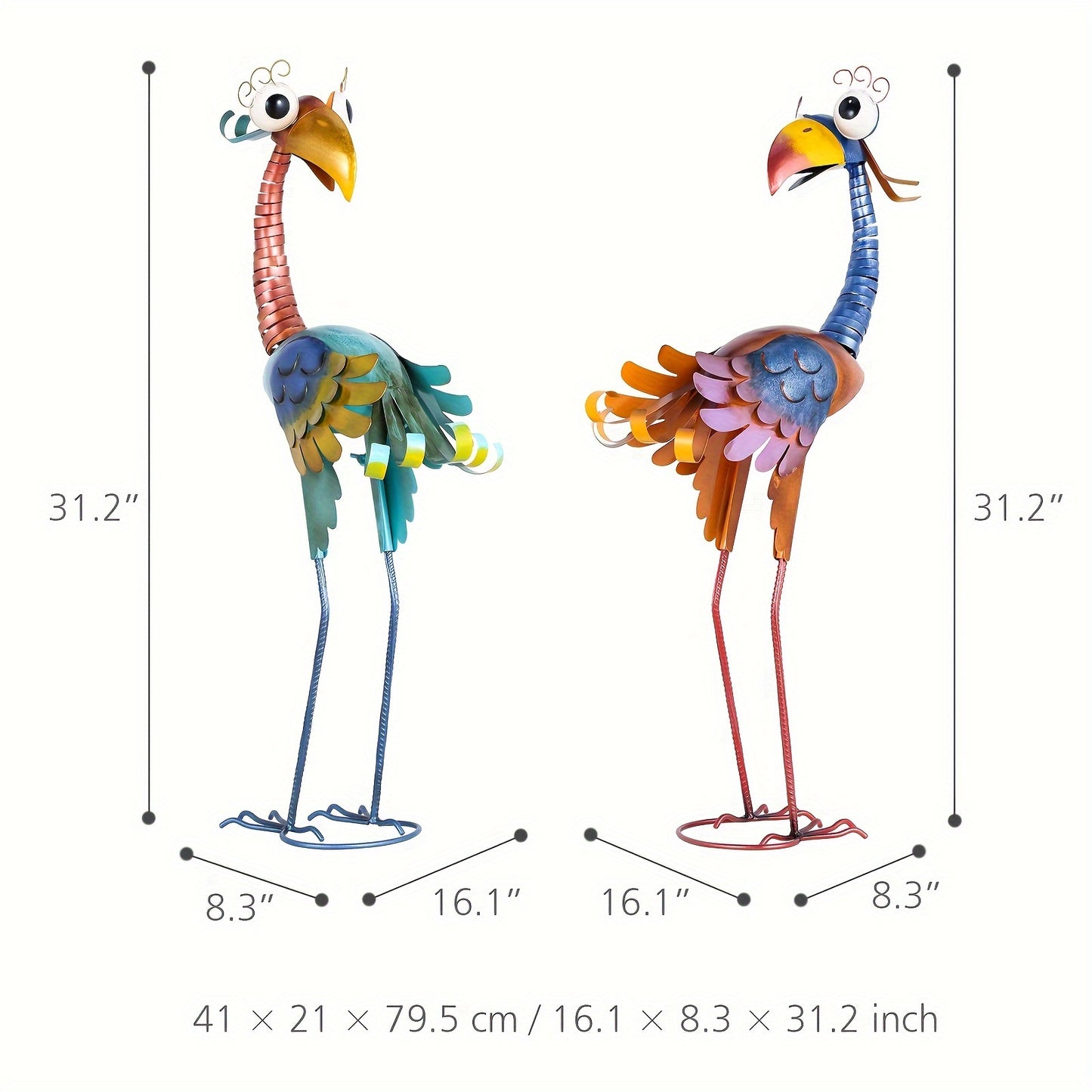 Metal Garden Toucan Sculpture For Outdoor Decor Yard Art