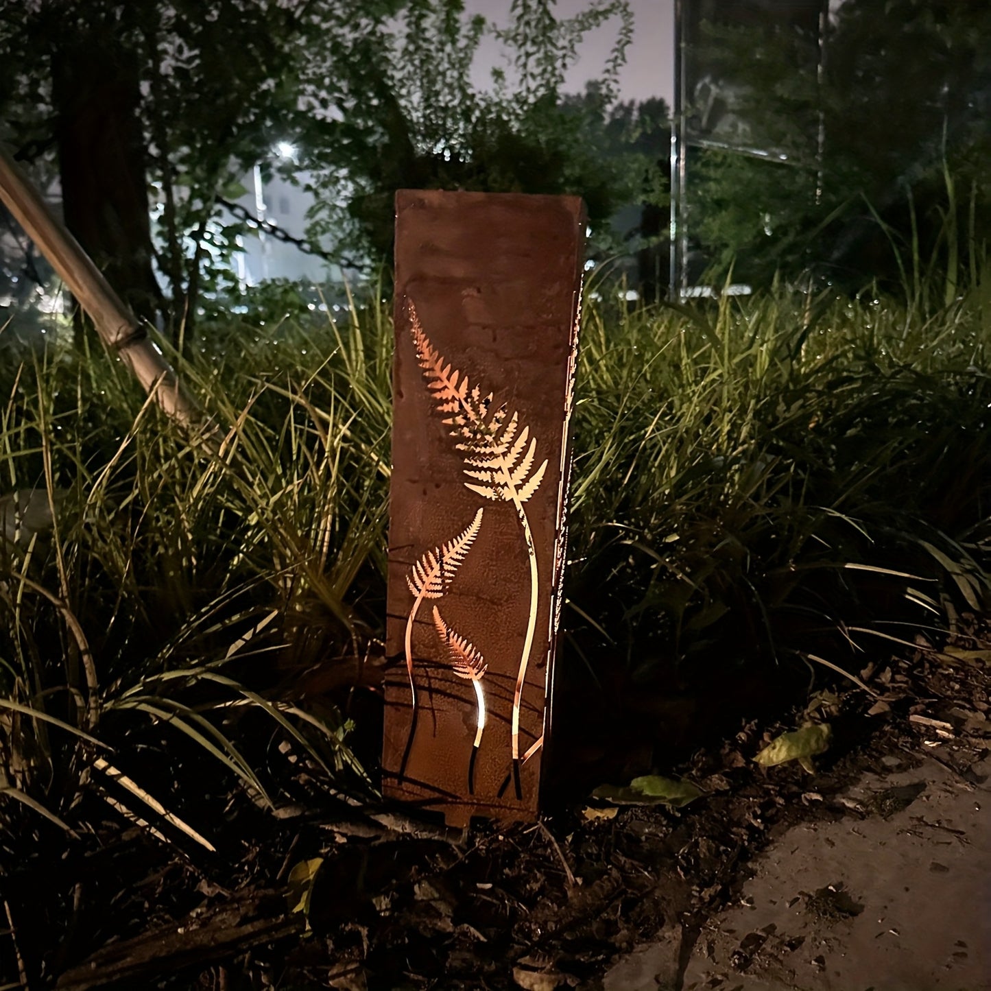 OHRMBYA Art Deco Iron Fern Garden Columns Outdoor Decor