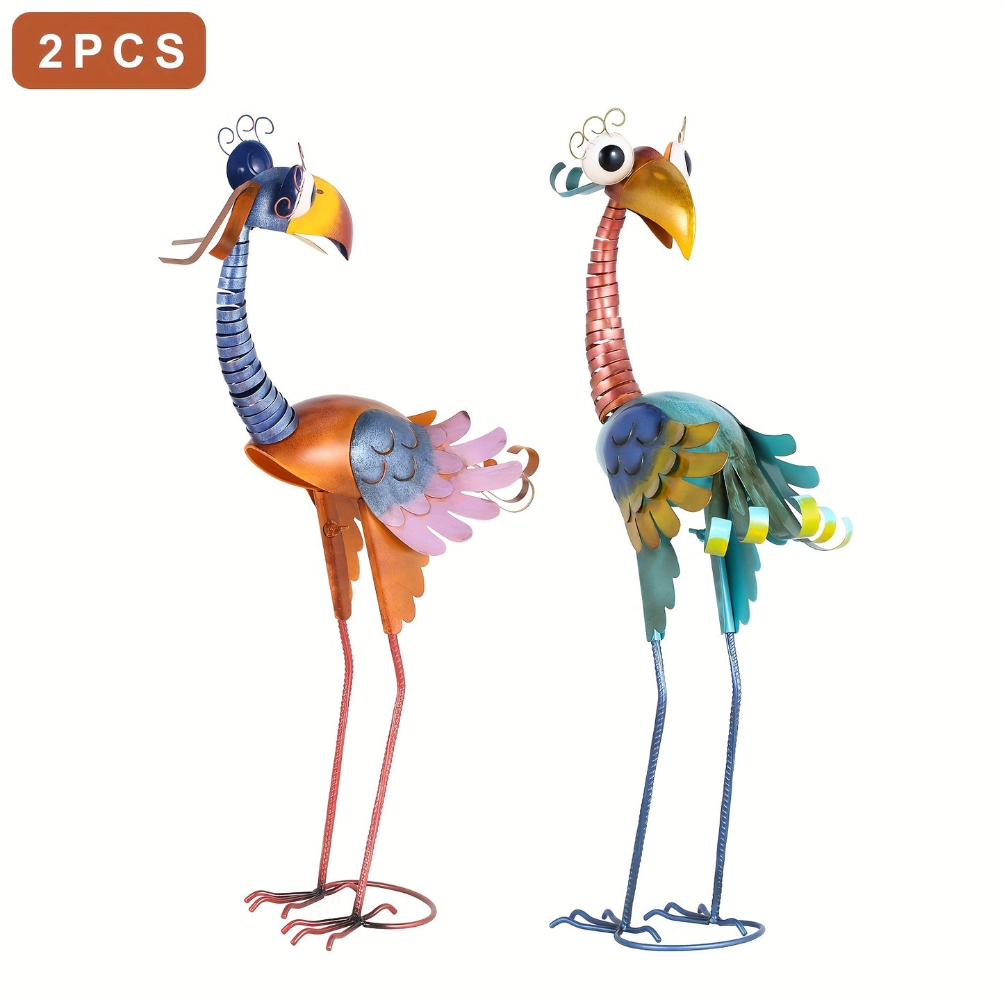 Metal Garden Toucan Sculpture For Outdoor Decor Yard Art