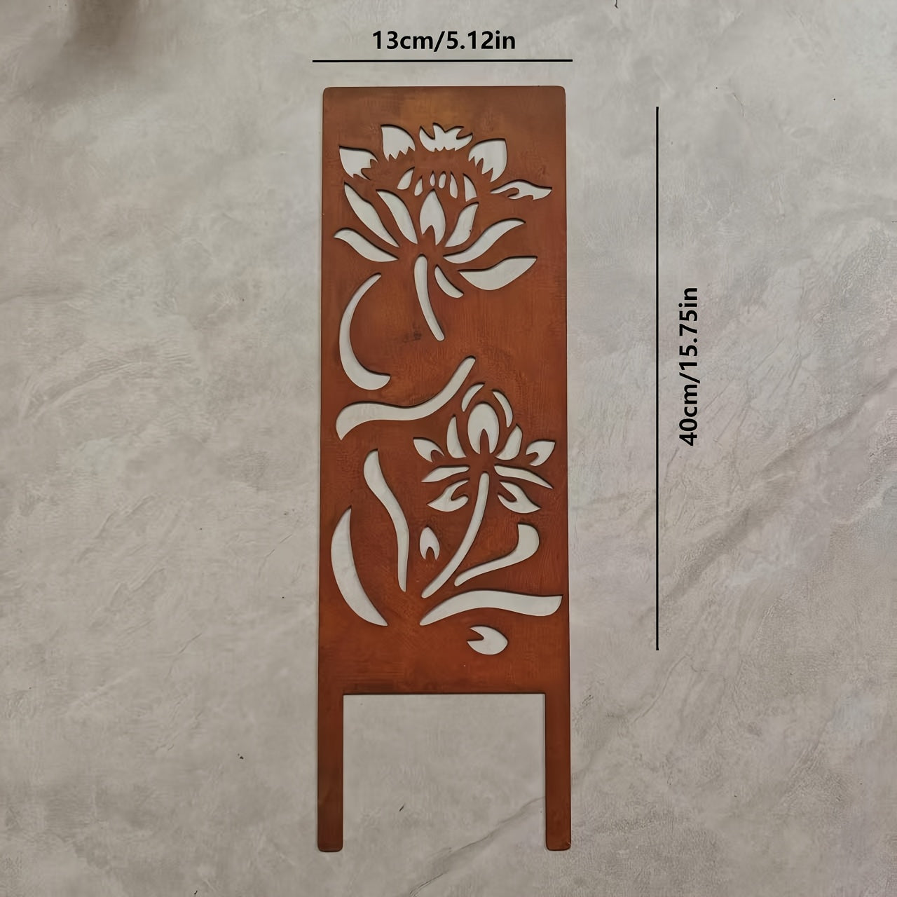 OHRMBYA Rustic Metal Lotus Flower Privacy Screen Decor