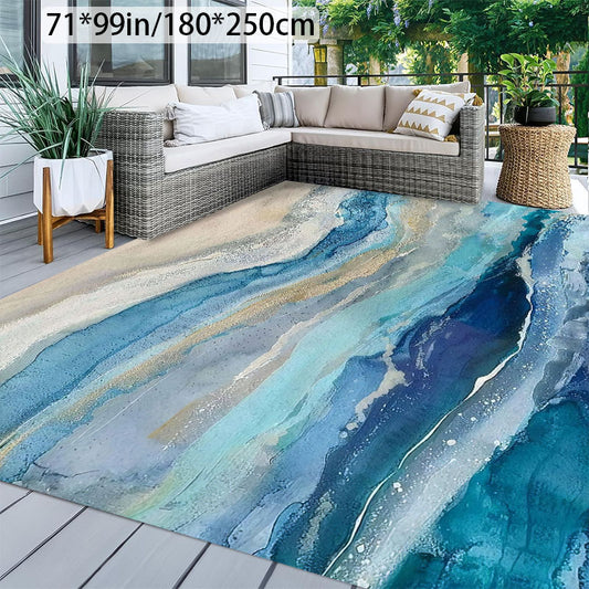 Marble Area Rug Non Slip Machine Washable Outdoor Mat