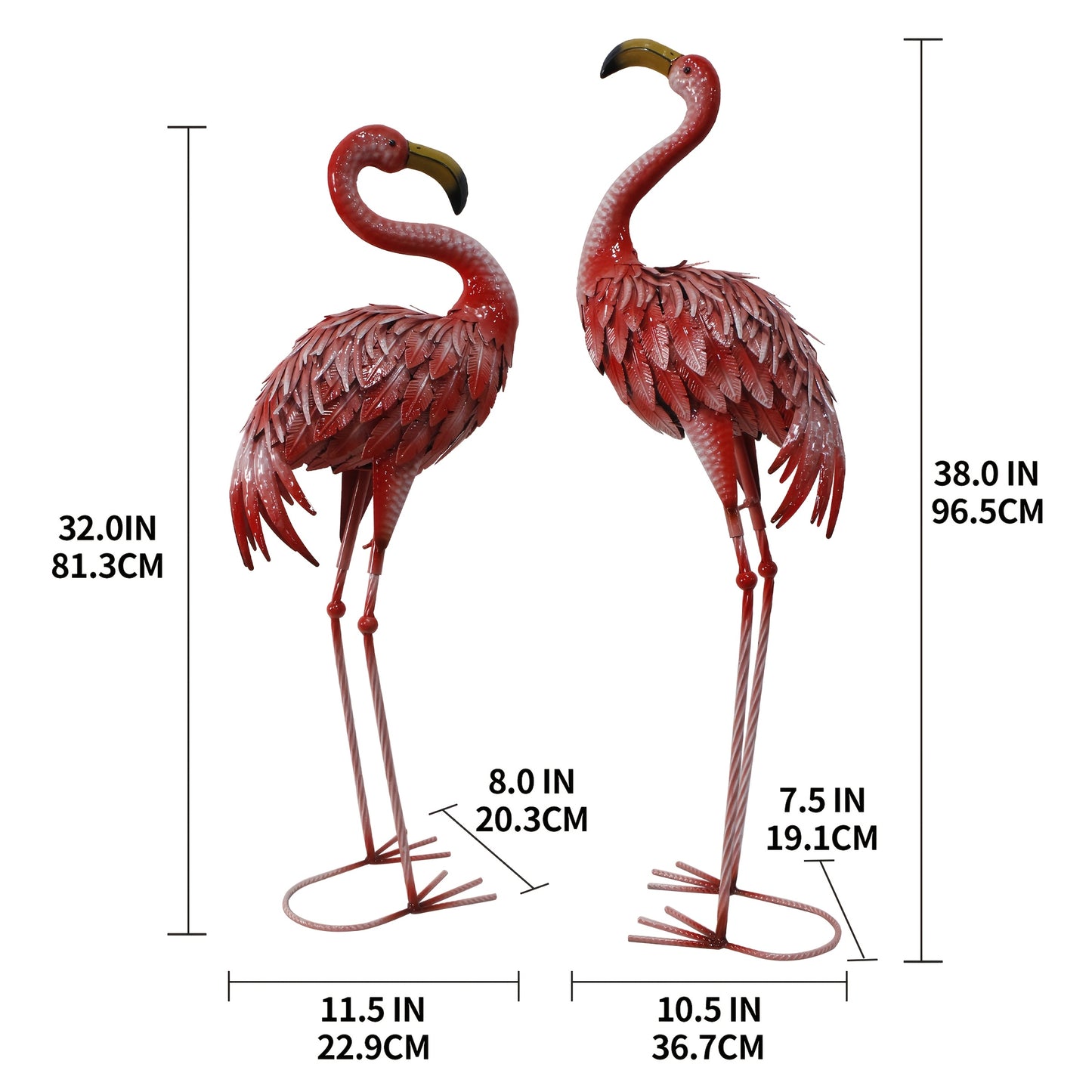 Flamingo Outdoor Metal Statue Garden Sculpture Halloween