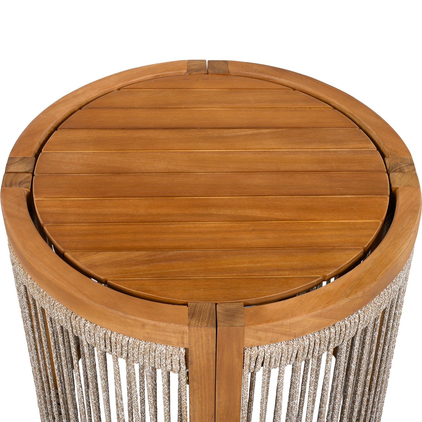 Acacia Wood Outdoor Table Bohemian Rope Patio Coffee Table