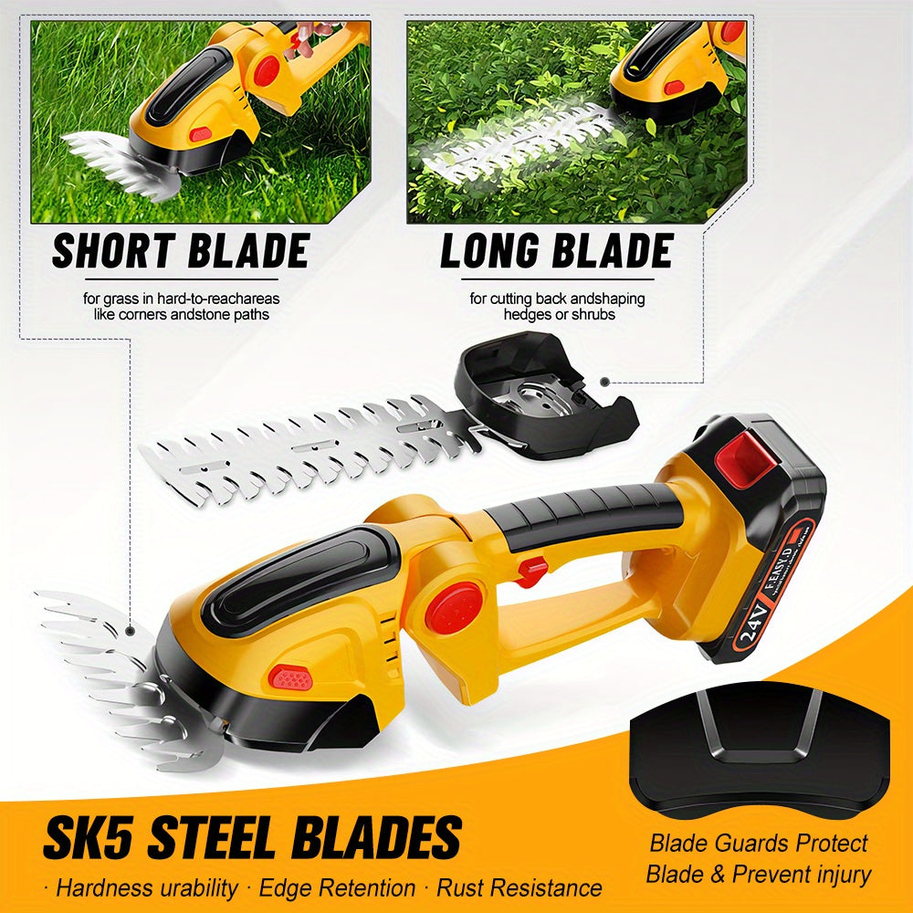 Garden Mainte Cordless Hedge Trimmer With 2 Batteries