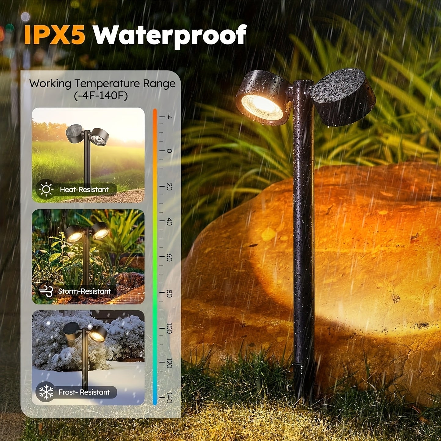 4 Pack Solar Pathway Lights Outdoor Waterproof 18 LED