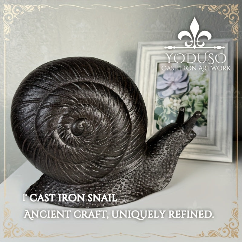 Cast Iron Snail Garden Statue Rustproof Outdoor Ornament