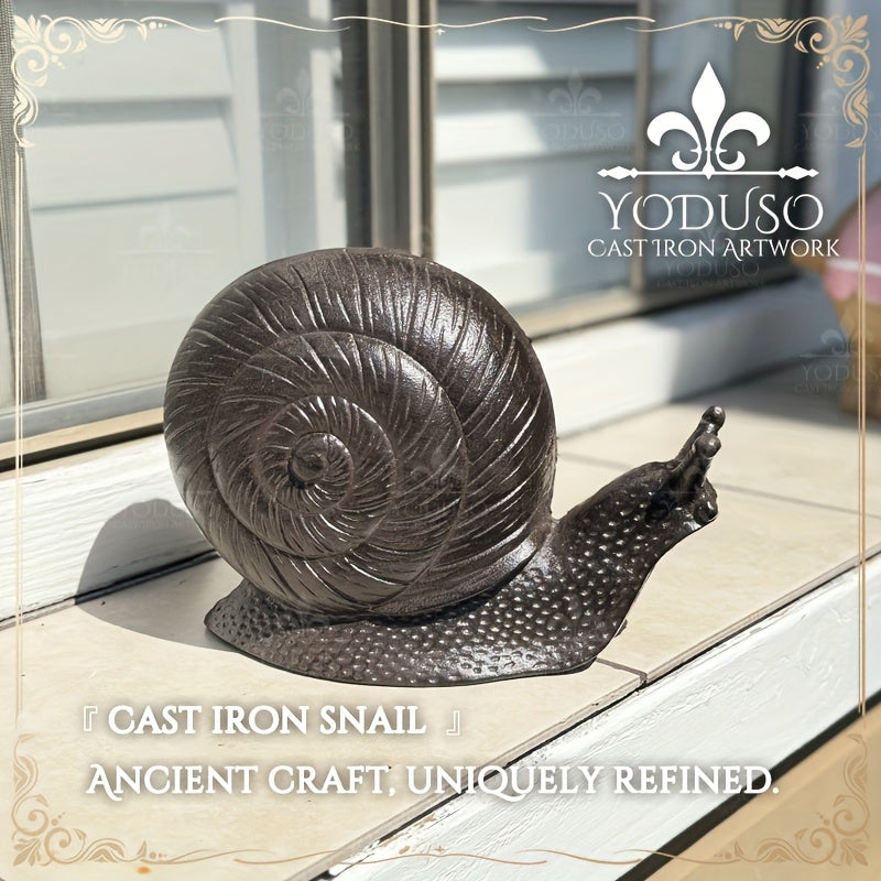 Cast Iron Snail Garden Statue Rustproof Outdoor Ornament