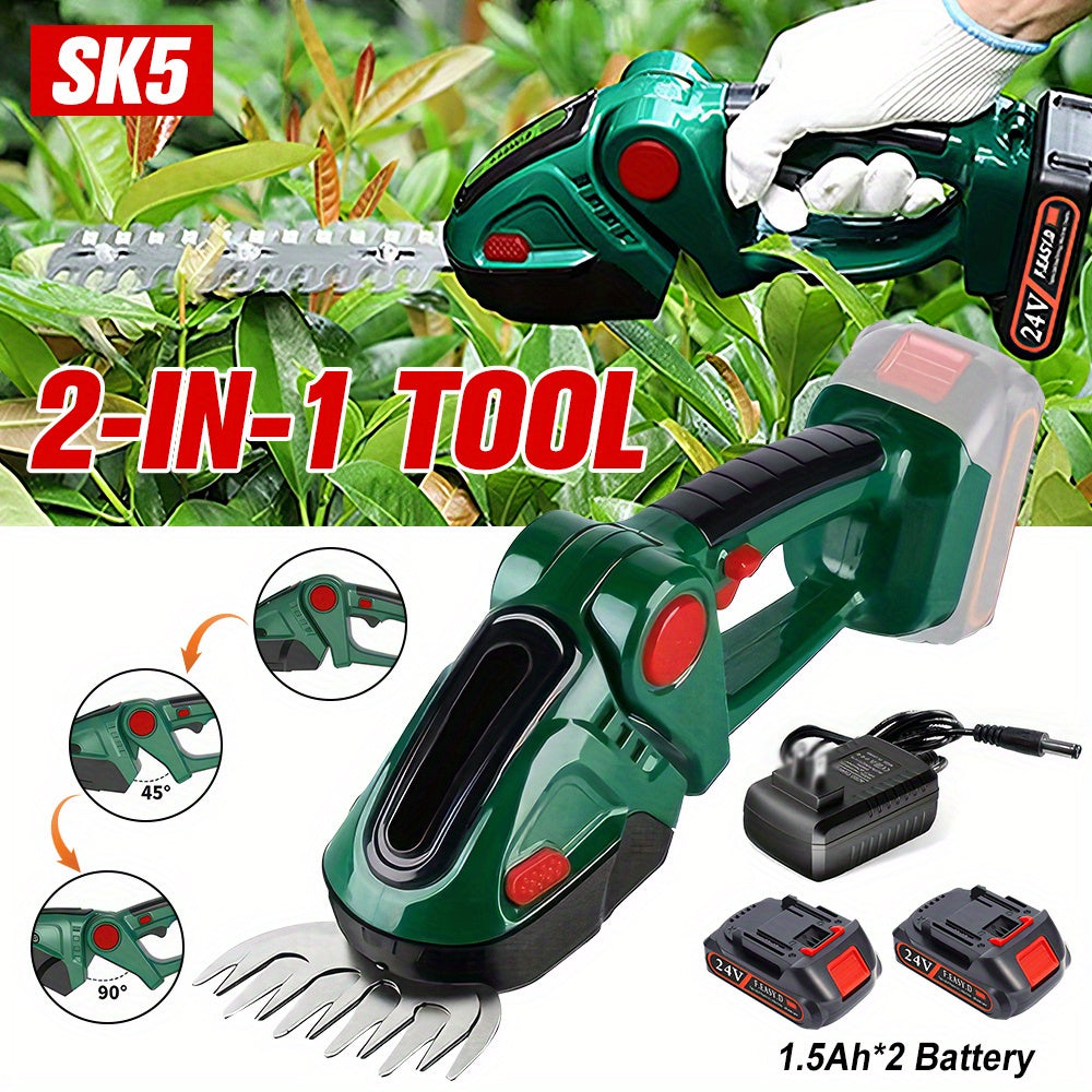 Garden Mainte Cordless Hedge Trimmer With 2 Batteries