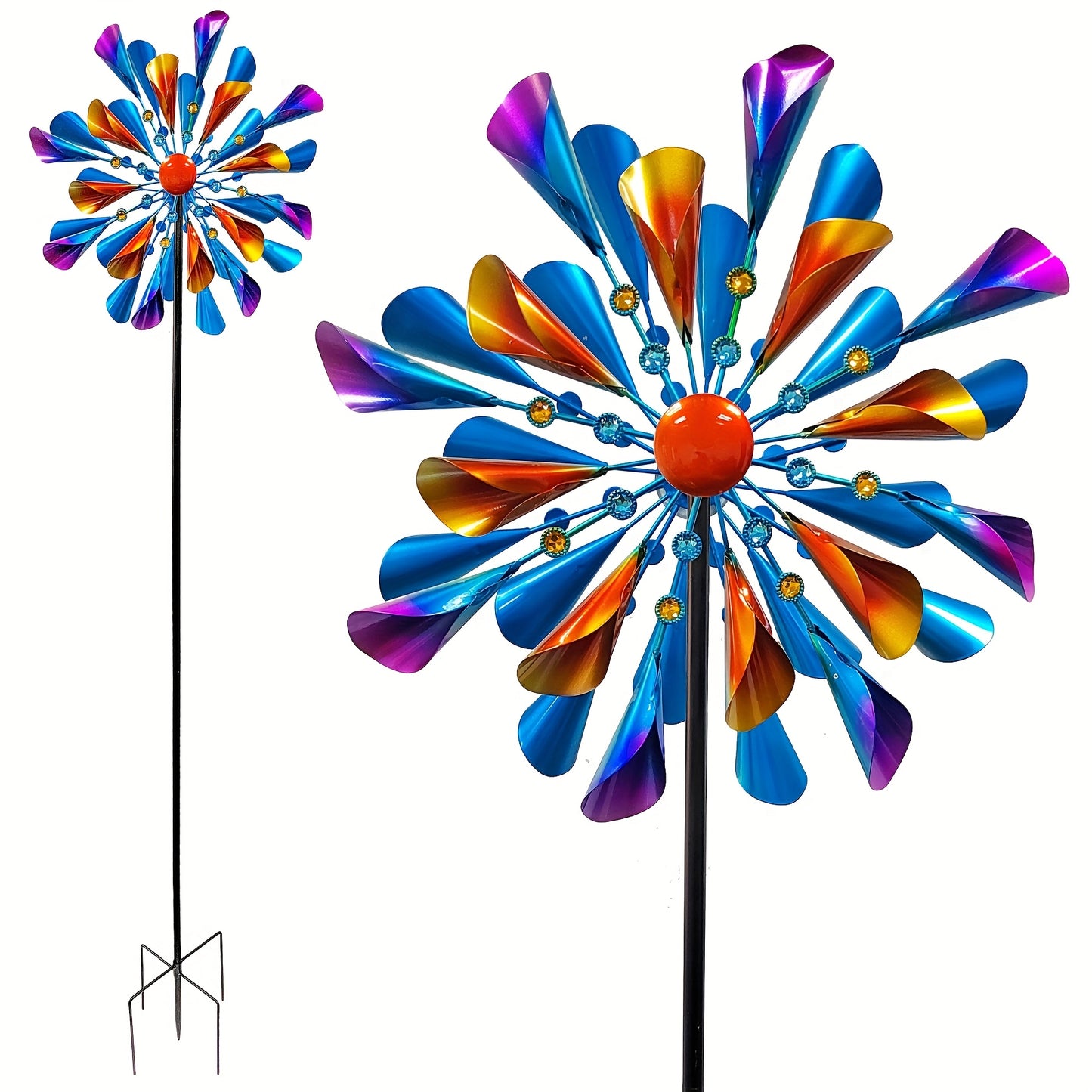 Metal Rotating Wind Spinner For Garden Patio Lawn Decor