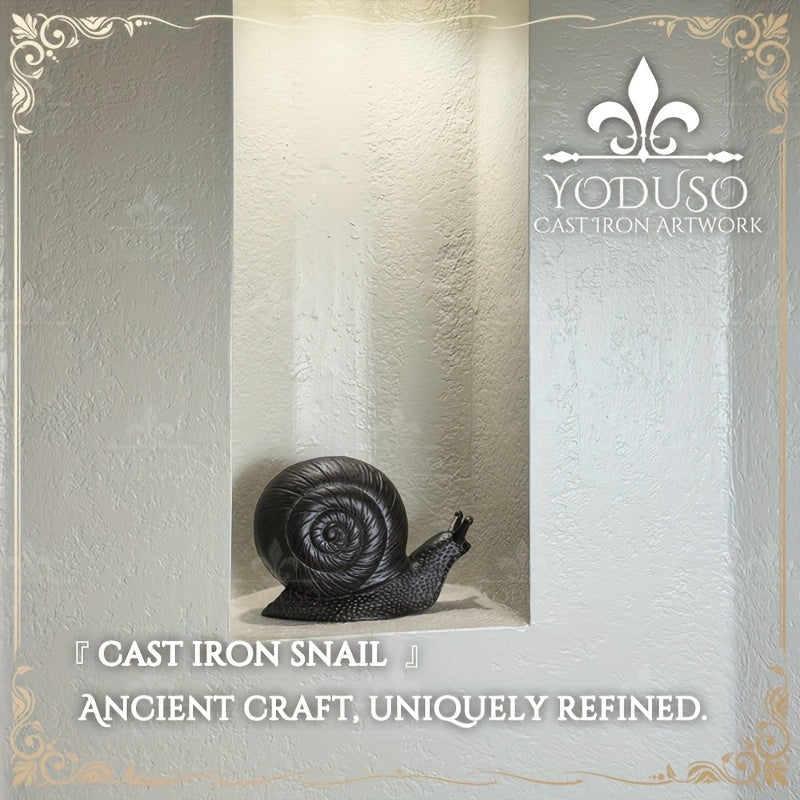 Cast Iron Snail Garden Statue Rustproof Outdoor Ornament
