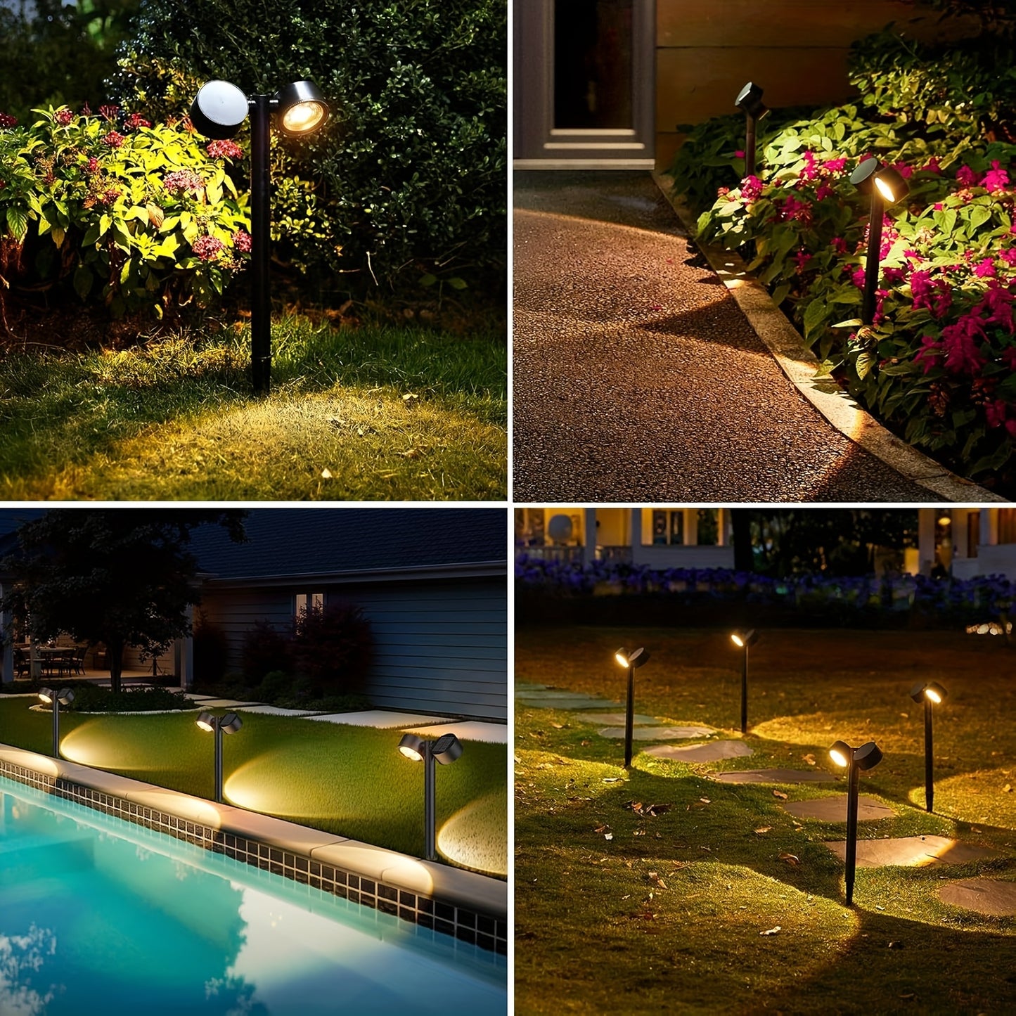4 Pack Solar Pathway Lights Outdoor Waterproof 18 LED