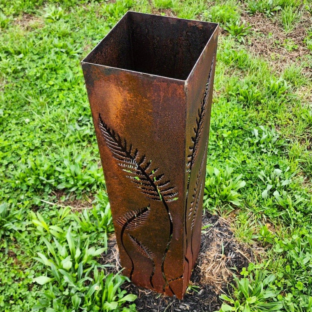 OHRMBYA Art Deco Iron Fern Garden Columns Outdoor Decor