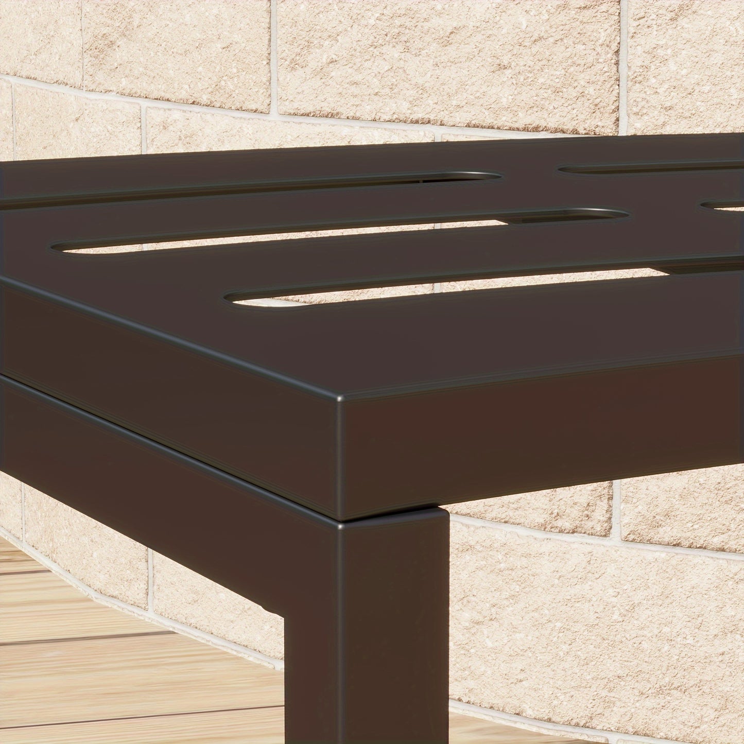 FUFU GAGA Curved Metal Benches For Outdoor Fire Pit Seating