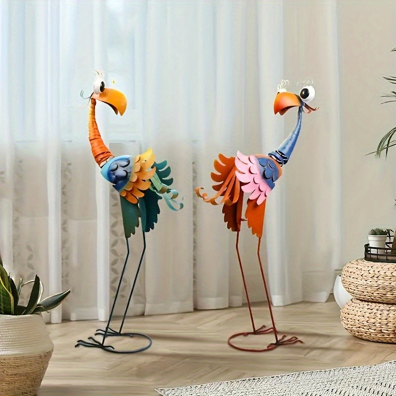Metal Garden Toucan Sculpture For Outdoor Decor Yard Art