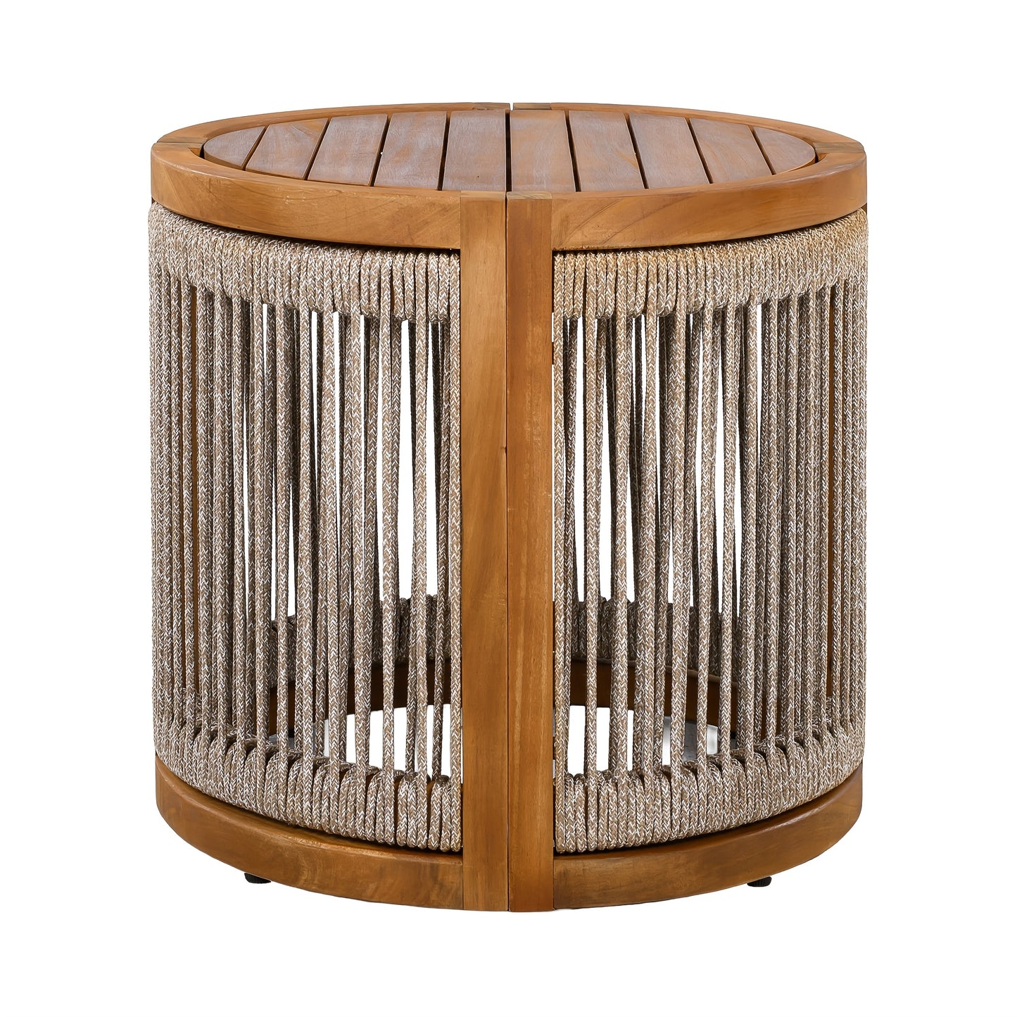 Acacia Wood Outdoor Table Bohemian Rope Patio Coffee Table