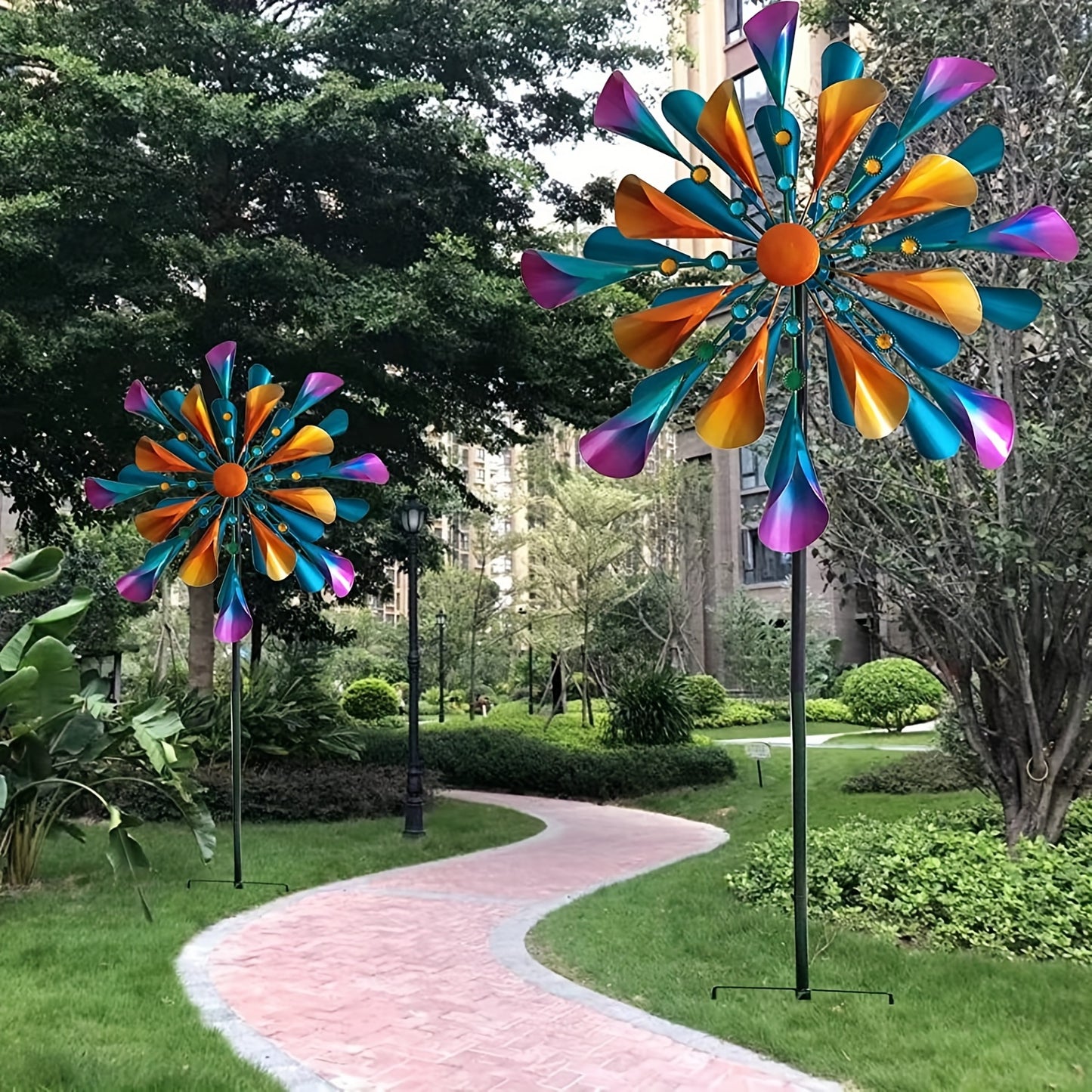 Metal Rotating Wind Spinner For Garden Patio Lawn Decor