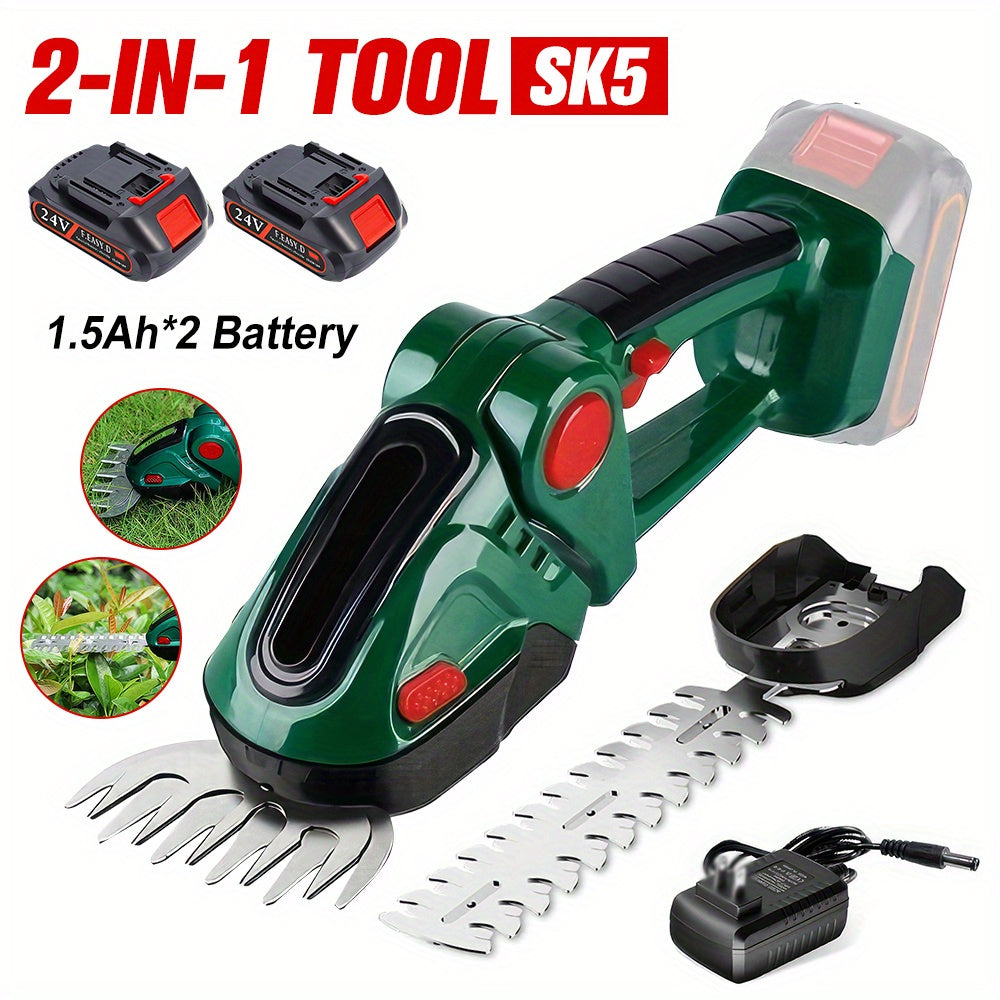 Garden Mainte Cordless Hedge Trimmer With 2 Batteries