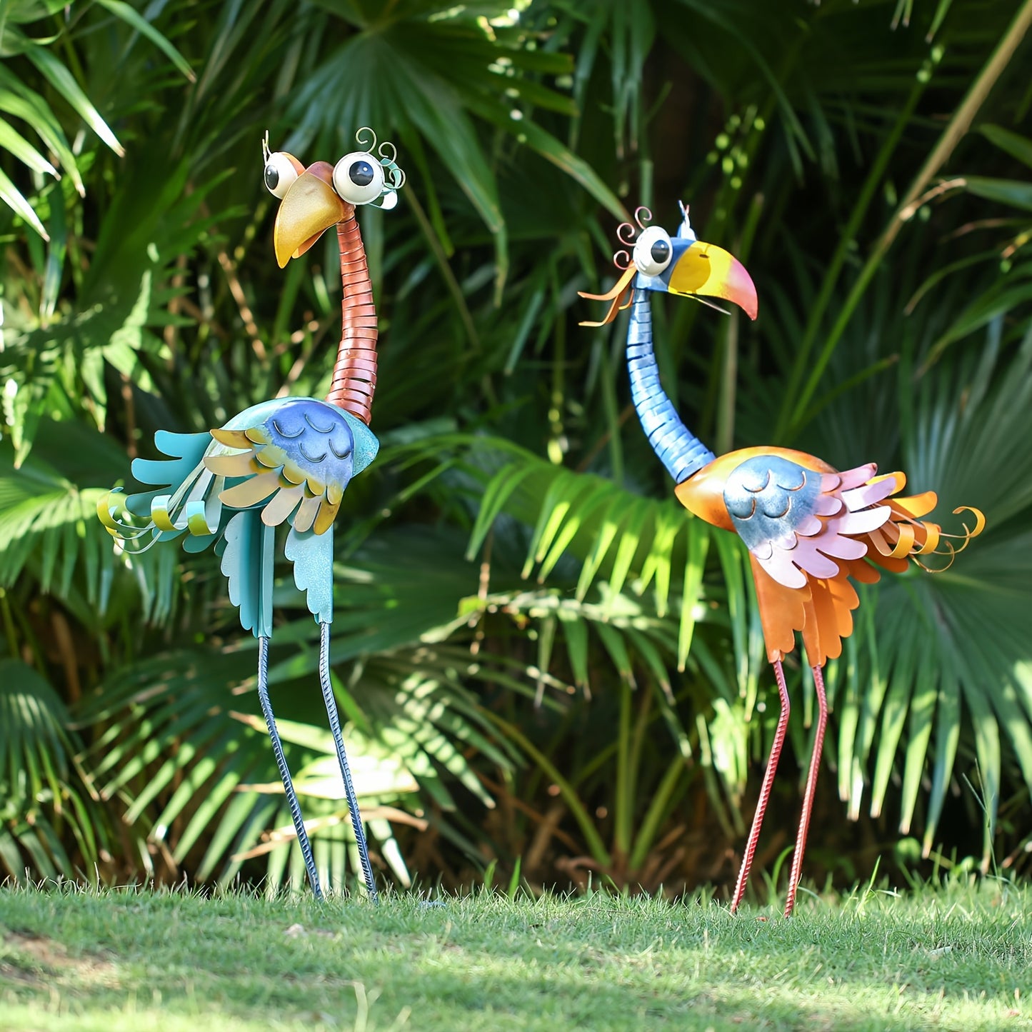 Metal Garden Toucan Sculpture For Outdoor Decor Yard Art