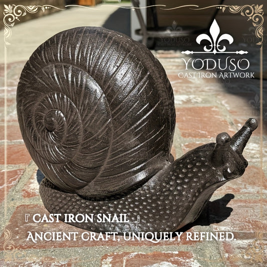 Cast Iron Snail Garden Statue Rustproof Outdoor Ornament
