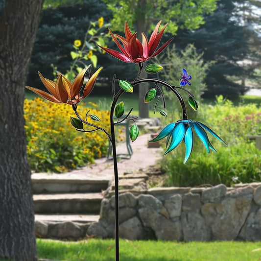 Windmill Decor Sturdy Metal Windmill Yard Ornament