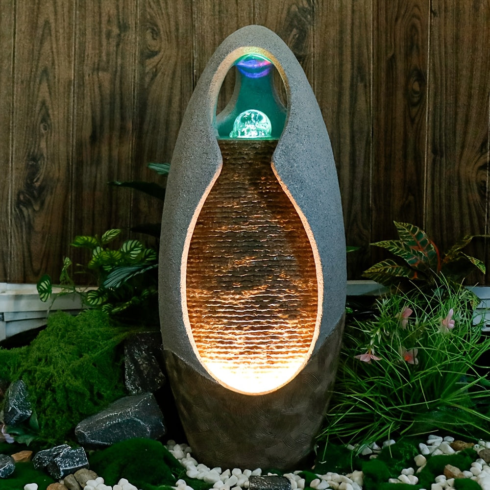 Resin Fountain Ornament Cobblestone Floor Garden Fountain