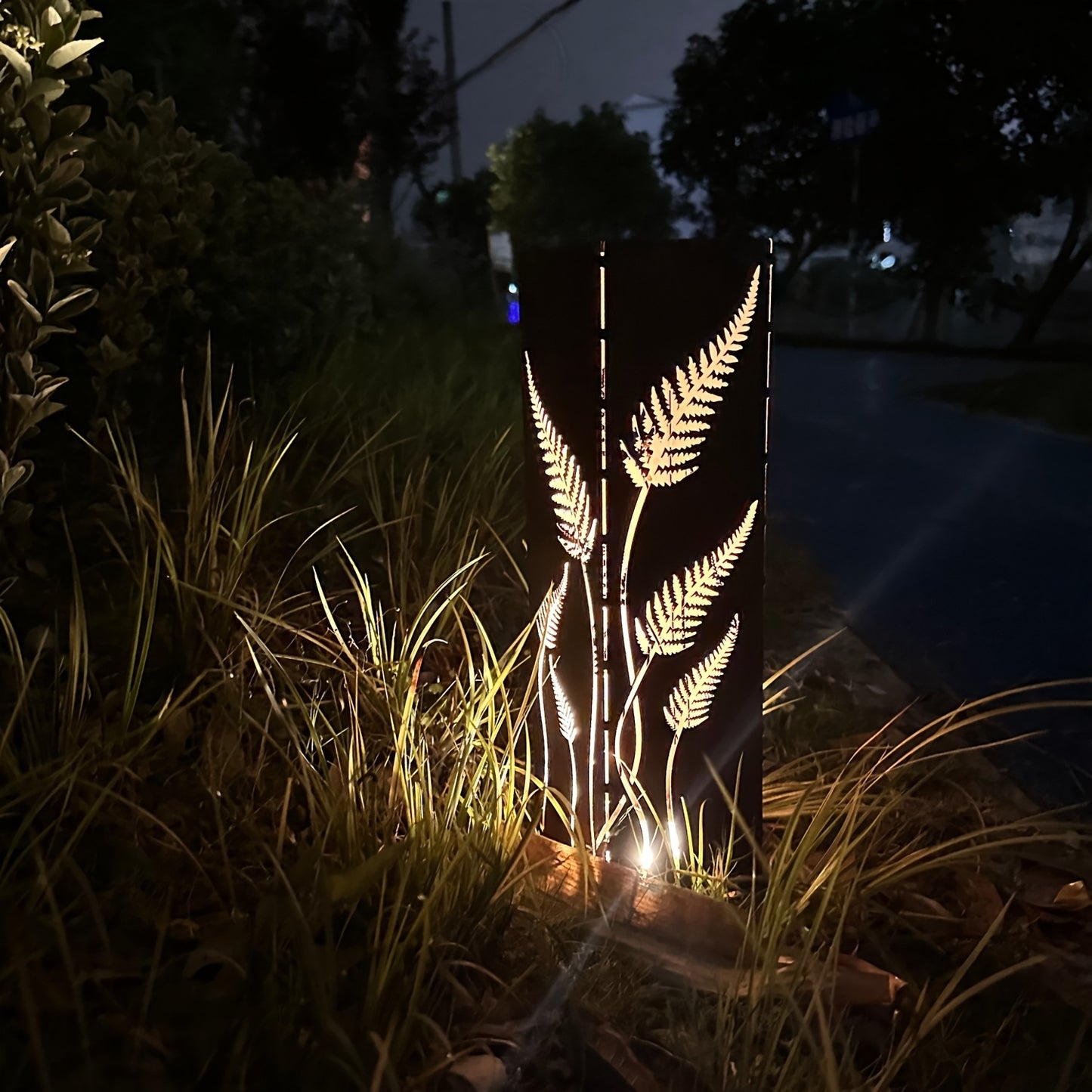OHRMBYA Art Deco Iron Fern Garden Columns Outdoor Decor