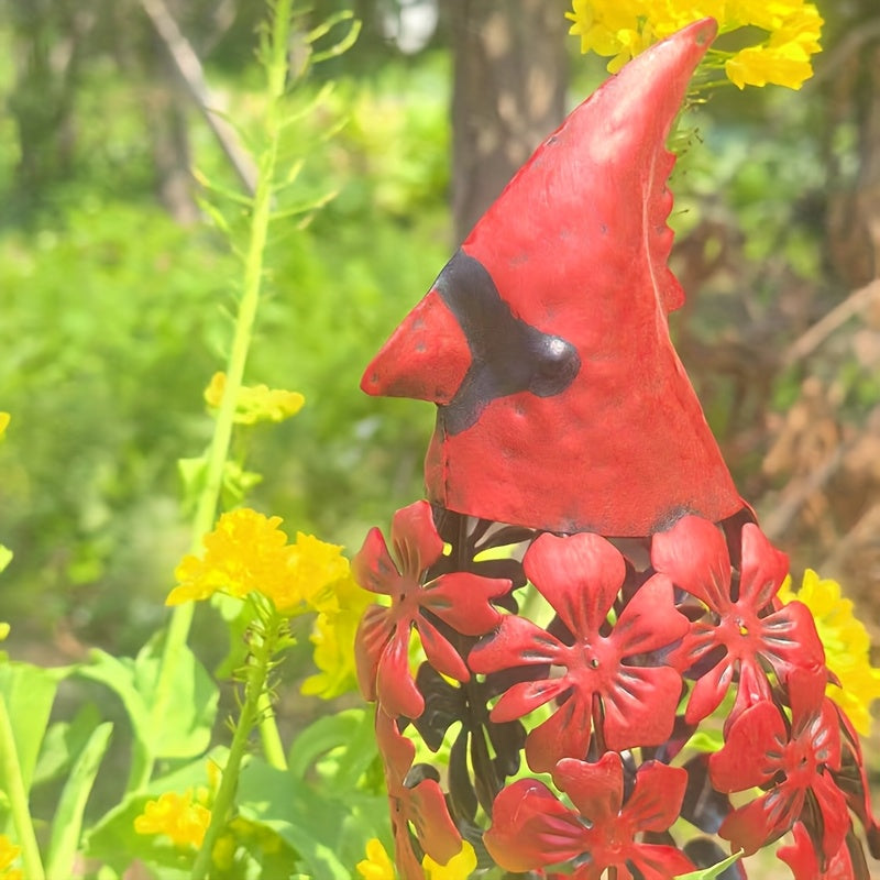 Cardinal Garden Decor Iron Art Sculpture Outdoor Statue