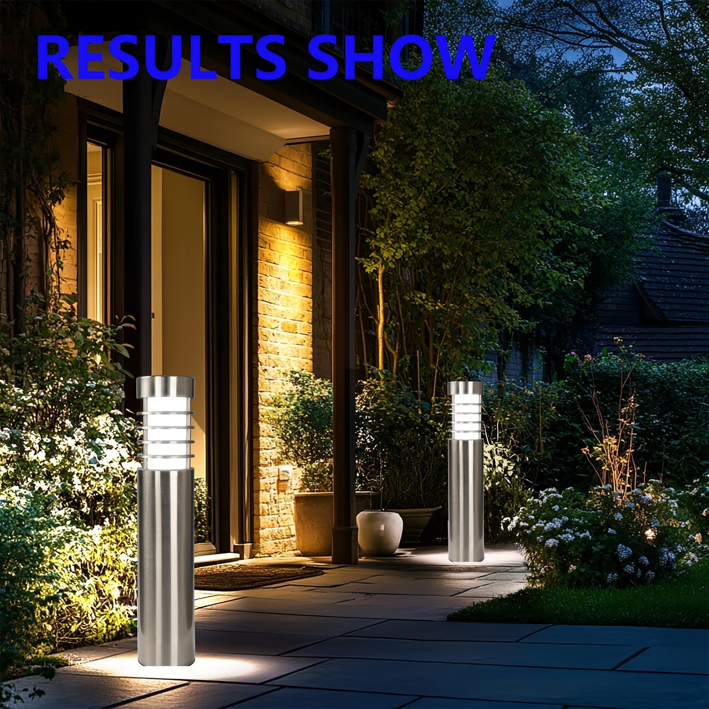 LED Solar Powered Stainless Steel Path Bollard Lights