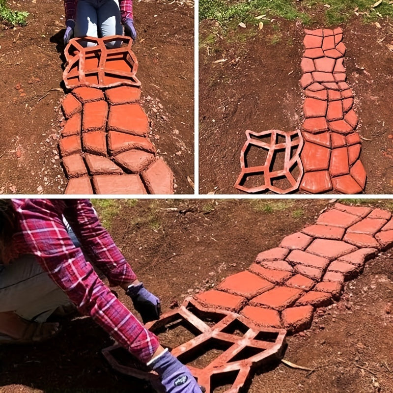 VANSMAGO 4 Piece Reusable Concrete Walk Stone Molds For Path