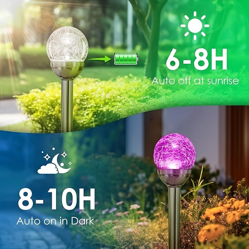 OQFOQD Solar Courtyard Lighting Ten Pieces Cracked Glass