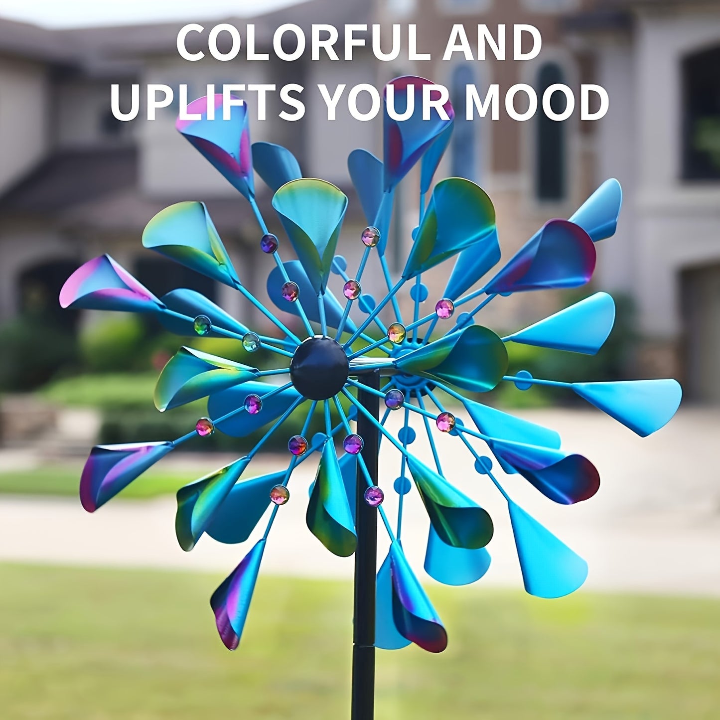 Solar Luminescence Metal Double Wind Spinner Outdoor Decor