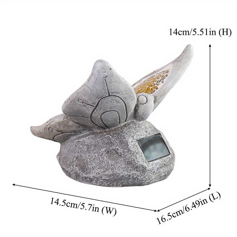 Solar Resin Butterfly Figurine For Outdoor Garden Decor