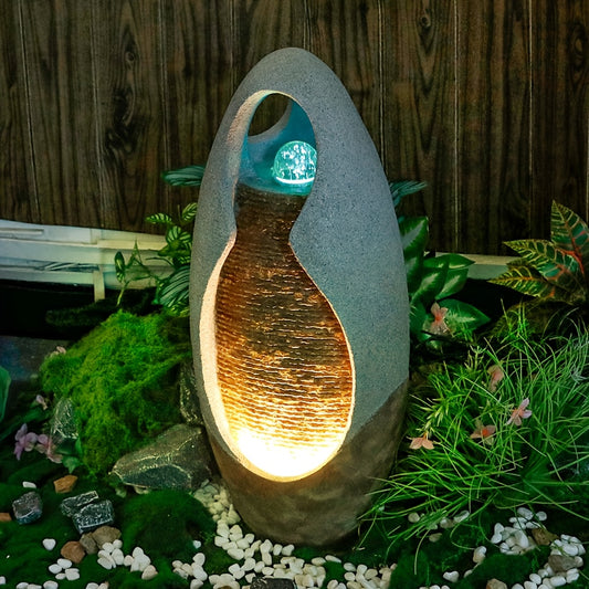 Resin Fountain Ornament Cobblestone Floor Garden Fountain