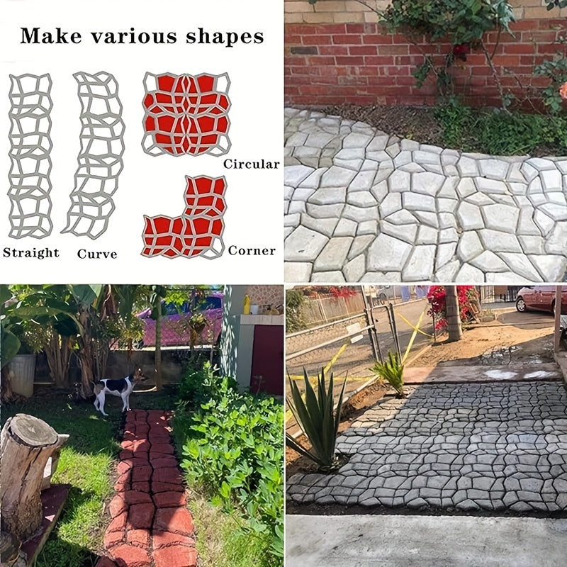 VANSMAGO 4 Piece Reusable Concrete Walk Stone Molds For Path