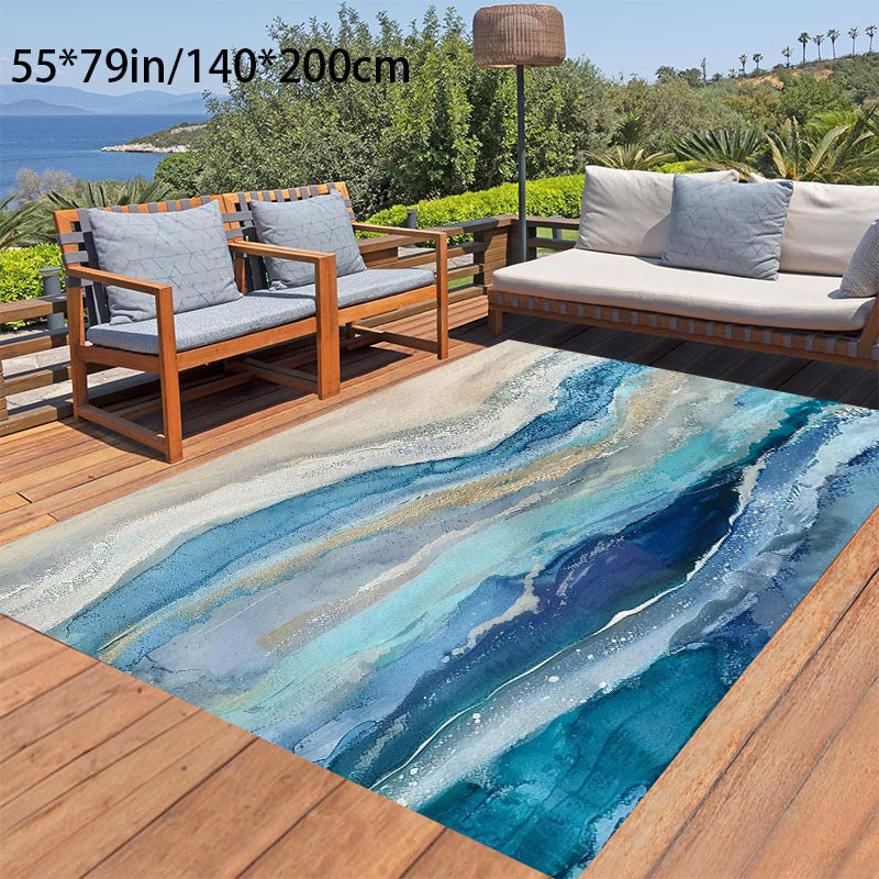 Marble Area Rug Non Slip Machine Washable Outdoor Mat